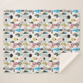 モダンなサボテンの幾何学的なパターン シェルパブランケット (正面(横))