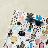 モダンなサボテンの幾何学的なパターン ビーチタオル (インサイチュ)