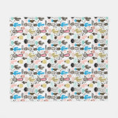 モダンなサボテンの幾何学的なパターン フリースブランケット (正面(横))