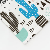 モダンなサボテンの幾何学的なパターン フリースブランケット (角)