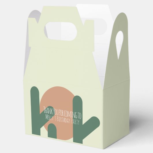 モダンなサボテンの誕生日パーティー御礼 フェイバーボックス (オープン)