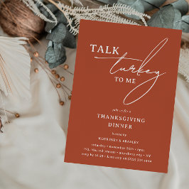 モダンなサンクスギビングディナーのお誘い Talk Turkey to Me 招待状