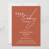モダンなサンクスギビングディナーのお誘い Talk Turkey to Me 招待状 (正面)