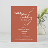 モダンなサンクスギビングディナーのお誘い Talk Turkey to Me 招待状 (スタンド正面)