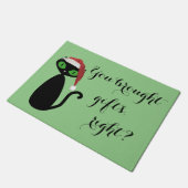 モダンなサンタ猫の玄関マット ドアマット (アングル)