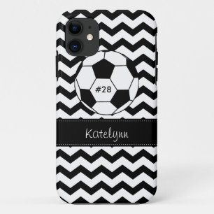 モダンなシェブロンのジグザグ形のサッカーの電話箱カバー iPhone 11 ケース
