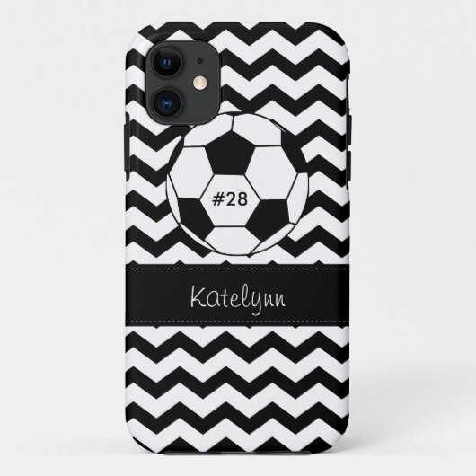 モダンなシェブロンのジグザグ形のサッカーの電話箱カバー Case-Mate iPhoneケース (裏面)