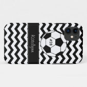モダンなシェブロンのジグザグ形のサッカーの電話箱カバー Case-Mate iPhoneケース (裏面(横))