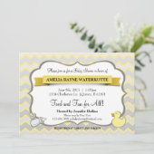 モダンなシェブロンのベビー動物のベビーシャワーの招待状 招待状 (スタンド正面)