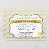 モダンなシェブロンのベビー動物のベビーシャワーの招待状 招待状 (正面/裏面)