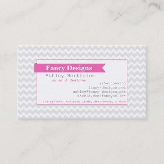 モダンなシェブロンは縞で飾ります 名刺 (正面)