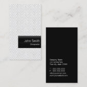 モダンなシェブロンカイロプラクターは縞で飾ります 名刺 (正面/裏面)