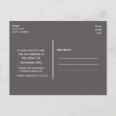 モダンなシェブロングレー&イエロー Save Date ポストカード (裏面)