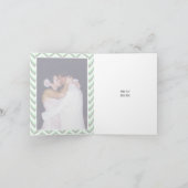 モダンなシェブロン グレーとミントグリーンの結婚式のお礼 サンキューカード (内部)