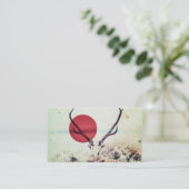 モダンなシカの頭部および日曜日の赤いアートワーク 名刺 (スタンド正面)