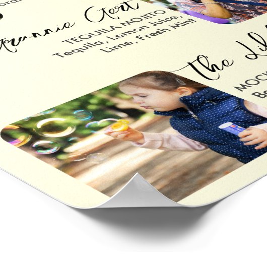 モダンなシグネチャードリンク 3枚写真 ウェディングポスター ポスター (角)