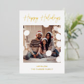 モダンなシグネチャー | ゴールドホイルスクリプト マルチフォト 箔シーズンカード (立ち正面)