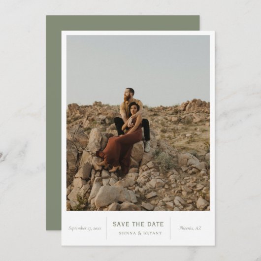 モダンなシックな写真 セーブザデート (正面/裏面)