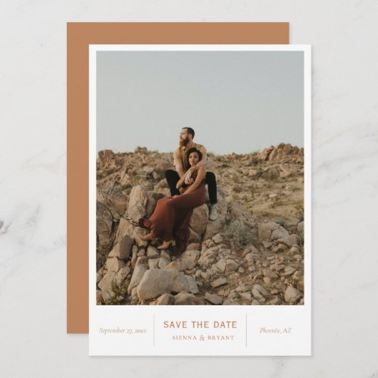 モダンなシックな写真 セーブザデート (正面/裏面)