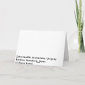 モダンなシマウマのサンキューカード サンキューカード (裏面)