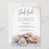 モダンなシャック・イェー サマーオイスター・ロースト・パーティー パステル 招待状 (正面)