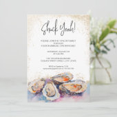 モダンなシャック・イェー サマーオイスター・ロースト・パーティー パステル 招待状 (スタンド正面)