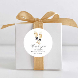 モダンなシャンパン 感謝 ラウンドシール