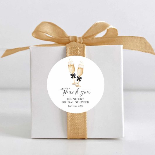 モダンなシャンパン 感謝 ラウンドシール