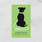 モダンなシルエットの犬の散歩・犬の預かりサービス 名刺 (正面)