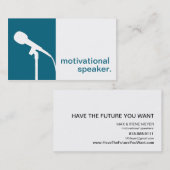 モダンなシルエットアイコンやる気を起こさせるなスピーカー 名刺 (正面/裏面)