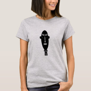 モダンなシルエット抽象的な黒人の顔の芸術 Tシャツ