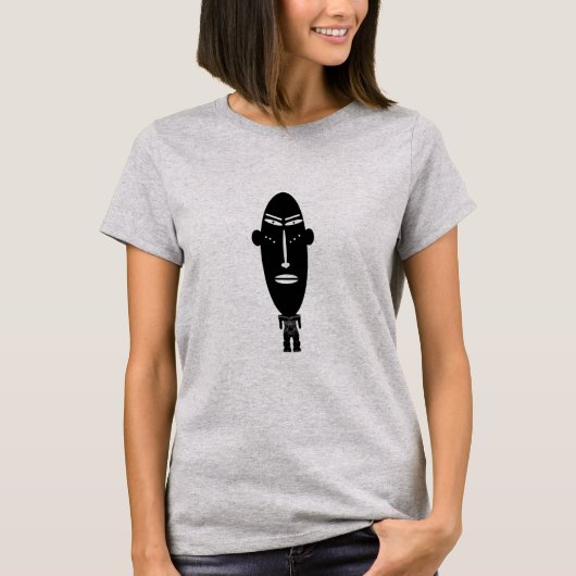 モダンなシルエット抽象的な黒人の顔の芸術 Tシャツ (正面)