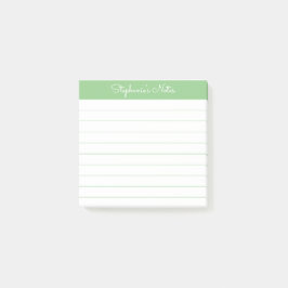 モダンなシンプルさが漂う Sage Green オリジナル罫線入り ポストイット