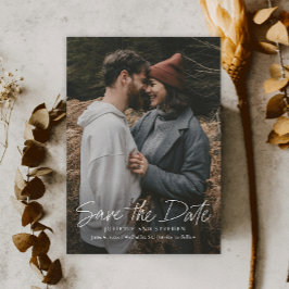モダンなシンプルでエレガントなスタイリッシュな写真を使った結婚式のSave the Date マグネット招待状