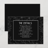 モダンなシンプルなモノクロ ミニマリスト フローラル ヴァイン セーブザデート (正面/裏面)