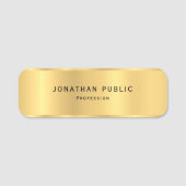 モダンなシンプルな設計のエレガントで魅力的な金ゴールドのテンプレート 名札 (正面)