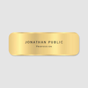 モダンなシンプルな設計のエレガントで魅力的な金ゴールドのテンプレー 名札