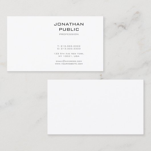 モダンなシンプルな設計のエレガントなテンプレートのプロフェッショナル 名刺 (正面/裏面)