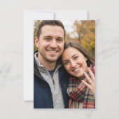 モダンなシンプルな黒と白の写真結婚式 セーブザデート (裏面)