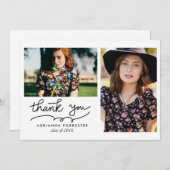 モダンなシンプルの卒業生は2つの写真感謝していしています サンキューカード (正面/裏面)