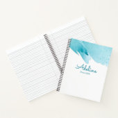 モダンなシンプル スクリプト 青 ノートブック (内部)
