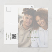 モダンなシンプルSave The Date ポストカード (正面/裏面)