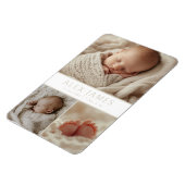 モダンなジェンダーニュートラルベージュのフォトコラージュ 新生児 マグネット (左側)