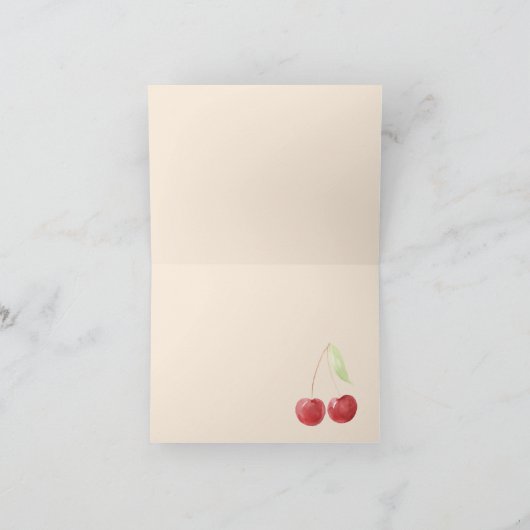 モダンなジェンダーニュートラル ウォーターカラーフルーツ ベビーシャワー サンキューカード (内部)