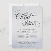 モダンなジェンダーニュートラル クラウドナイン ベビーシャワー 招待状 (正面)