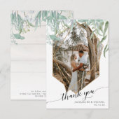 モダンなジオメトリック ゴールドリーフ フォリア 写真 サンキューカード (正面/裏面)