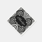 モダンなジャズエイジ エレガント ブラック＆ホワイト 1920年代 スタンダードカクテルナプキン (角)