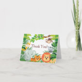モダンなジャングルサファリのベビーシャワーは感謝していしています サンキューカード