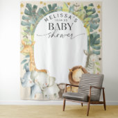 モダンなジャングル動物のかわいいサファリ背景 タペストリー (インサイチュ)