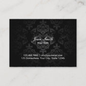 モダンなジュエリーのクラシックで黒いダマスク織 名刺 (裏面)